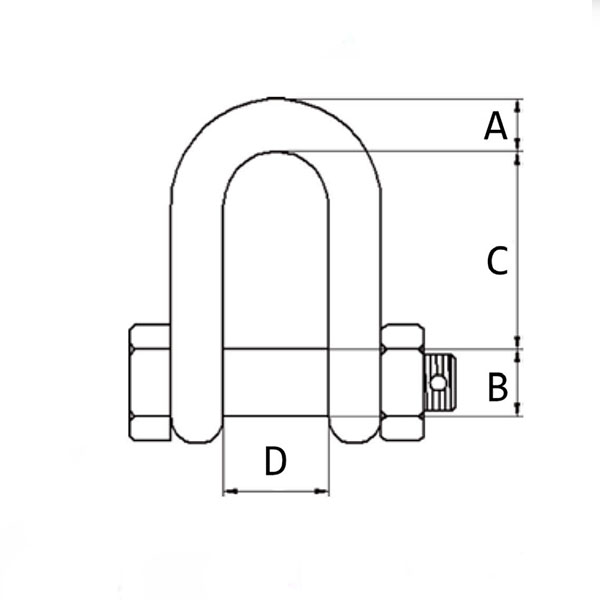 GRADE S D SHACKLES WITH SAFETY PINS