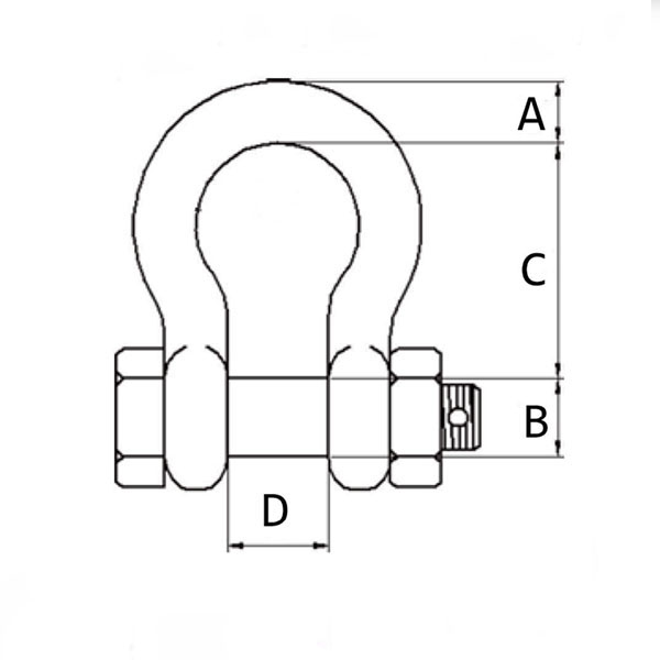 GRADE S BOW SHACKLES WITH SAFETY PINS