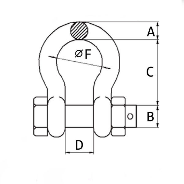 BOW SHACKLES WITH SAFETY BOLT