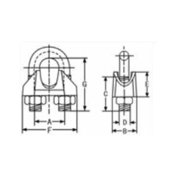 DIN 741 GALVANIZED MALLEABLE WIRE ROPE CLIPS