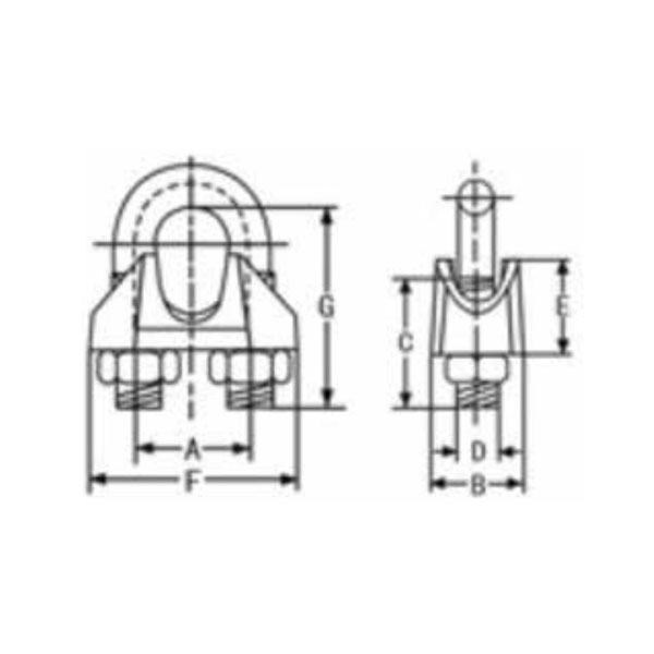 DIN 1142 GALVANIZED MALLEABLE WIRE ROPE CLIPS