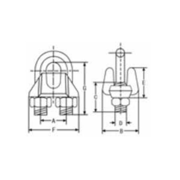 U.S. GALVANIZED MALLEABLE WIRE ROPE CLIPS