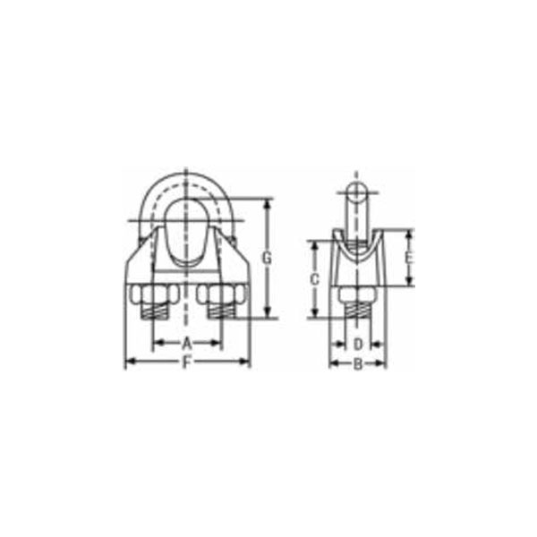 GALVANIZED MALLEABLE WIRE ROPE CLIPS TYPE A